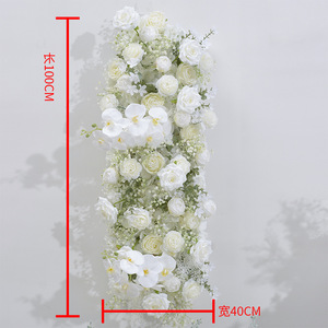 ไฮเดรนเยียการจำลองแบบใหม่ชุดแถวดอกไม้ลมหายใจของทารกที่สง่างามกุหลาบงานแต่งงานตกแต่งพื้นหลังผ้าปูโต๊ะขนาดใหญ่คริสต์มาส - Product Image 3