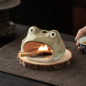 YUBIN Bruciatore di Incenso in Ceramica Creativo a Forma di Piccola Rana, Ecologico, per Aromaterapia, Uso Domestico per Tutte le Stagioni, con Salvia e Lavanda - Product Image 4