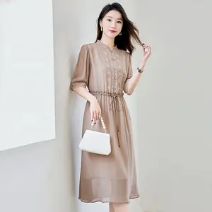 Silk Dress International Brand Women's High-end Luxury 2024 New Summer Silk Dress