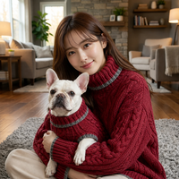Vêtements en tricot pour animaux de compagnie, chandails pour chiens et vêtements assortis pour humains