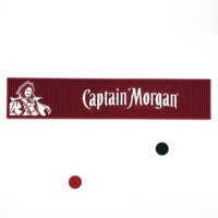 Tapis anti-gouttes de bar promotionnel en PVC souple écologique Captain Morgan, avec logo personnalisé en relief
