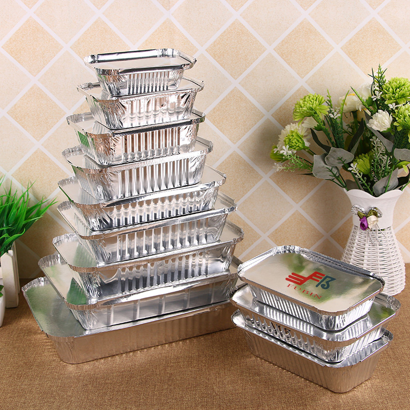 Eco Friendly 650ML Rectangular Foil Trays 8011 Aluminium Tinfoil Loaf Pan