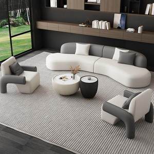 İtalyan Tarzı Hafif Lüks Suni Deri Çift Şezlong Kanepe Takımı Güzellik Salonu Oturma Odası Küçük Daire Otel İçin - Product Image 5