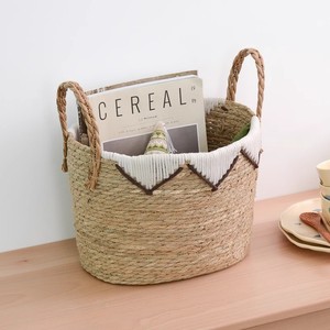 <span class=keywords><strong>Panier</strong></span> de rangement artisanal en rotin naturel de style pastoral pour collations, articles divers et jouets - Product Image 4