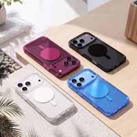 Étui de téléphone en gel de silicone magnétique pour 18 Pro Max, style officiel, bleu clair, étui de protection avec design simple