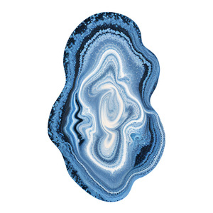 Alfombra con forma de onda, rectangular, con rayas abstractas, de fibra de poliéster, antideslizante, estilo nórdico, para sala de estar, dormitorio, decoración del hogar - Product Image 4