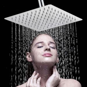 Ensemble de douche mural contemporain en acier inoxydable 304 à 3 jets, avec mitigeur en laiton argenté et fonction pluie pour baignoire - Product Image 1