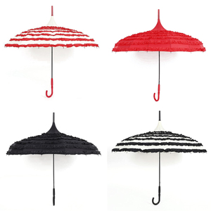 Paraguas Retro Pagoda, Bloqueadores de lluvia de aluminio semiautomáticos para fiesta de Halloween de adultos, uso versátil a la moda - Product Image 5