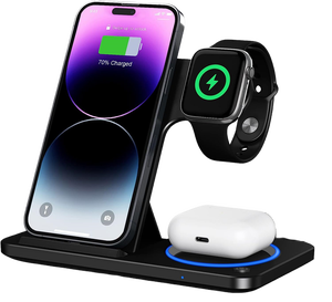 Productos Populares 2026, Lámpara Nocturna Multifunción, Estación de Carga para Teléfono Móvil, Soporte de 15W para iPhone, Cargador Inalámbrico 3 en 1 Personalizado - Product Image 1