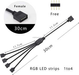<span class=keywords><strong>3</strong></span>ピン4ピンRgb LEDスプリッタケーブル1 ~ 4 5v 12v ARGB LEDストリップコネクタYスプリッターWS2811 WS2812B対応対応ケースファン - Product Image 3