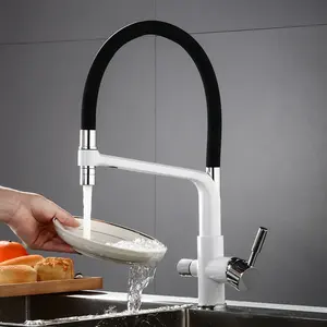 866101 Luxury Gourmet Pull Out Kitchen Faucet Brass Water Tap 2 Way Kitchen Taps Hot Cold Water Mixer Sink Faucet