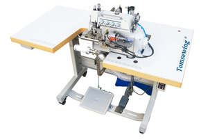 Automatic Round Collar Attaching <b>Sewing</b> Machine Serviced by Tomsewing for T-shirt Garment Factory - Product Image 1