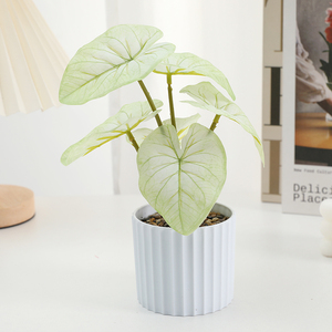 Tanaman buatan Bonsai 6 daun di garis vertikal Pot meja kantor dekorasi dalam ruangan luar ruangan dekorasi rumah - Product Image 4