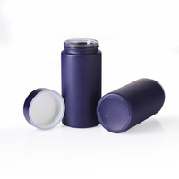 Flacon pharmaceutique en verre de 180 ml (6 onces) avec revêtement bleu mat, capsules rondes, pour comprimés, avec couvercles à vis.