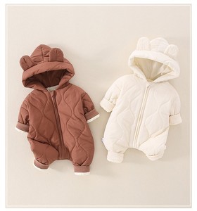 Combinaison d'hiver à capuche pour nouveau-nés filles et garçons, salopette chaude pour bébés, manteau de neige pour enfants, combinaison ours pour tout-petits, vêtements d'extérieur - Product Image 3