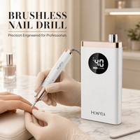 Machine à ongles professionnelle rechargeable HOWYEA avec moteur sans balais 40000 tr/min - Portable pour salon et usage domestique, manucure professionnelle