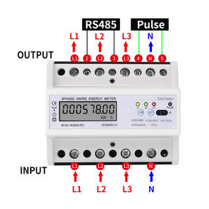 Compteur d'énergie numérique SINOTIMER DDS578MR RS485 triphasé 4 fils sur rail DIN avec affichage du facteur de puissance, tension, courant et fréquence Z02 - Product Image 2
