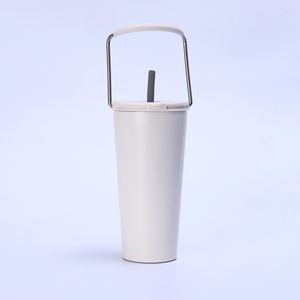 Stainless Steel Vacuum Insulated Tumbler with Straw and Handle 20oz <b>Travel</b> <b>Cup</b> for Car Office Outdoor - Product Image 1