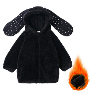 <span class=keywords><strong>Manteau</strong></span> d'hiver chaud en gros pour filles, vêtements d'extérieur moelleux pour enfants, <span class=keywords><strong>manteau</strong></span> long et mignon avec oreilles de lapin, en polaire douillette à fermeture éclair, tenues pour enfants - Product Image 5