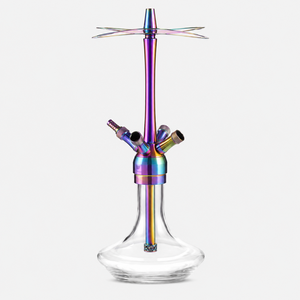 Cachimba de Acero Inoxidable V2A Premium con Base de Vidrio Grueso, 4 Puertos para Mangueras, 50cm, Moderna, para Salón o Bar, Venta al por Mayor OEM - Product Image 3