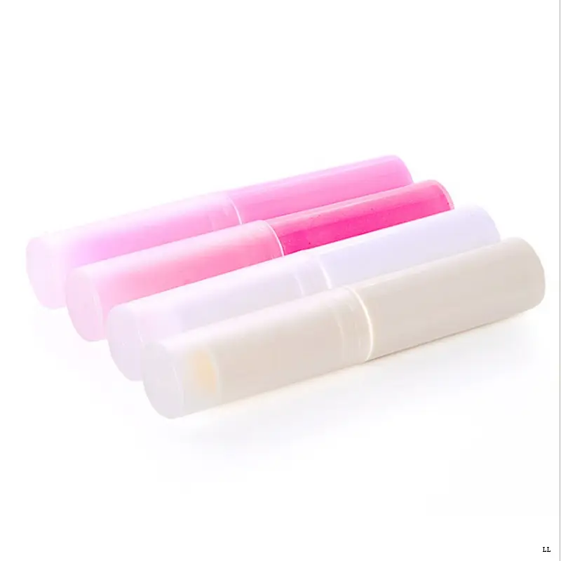 Tubo de bálsamo labial, tubo vazio 4g estilo coreano pequeno branco rosa amarelo simples preenchido com logotipo personalizado