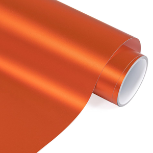 Film Vinyle Adhésif Mat PVC/PET Orange pour Voiture, Effet Peinture Originale, Sans Bulles, Décalcomanie Intérieure/Extérieure, Film DIY pour Changement <span class=keywords><strong>de</strong></span> Couleur <span class=keywords><strong>de</strong></span> Voiture - Product Image 1