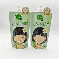 Pochette à bec verseur en aluminium de qualité cosmétique 50 ml, personnalisée, pour échantillon de gel de soin, emballage liquide de gel d'aloe vera