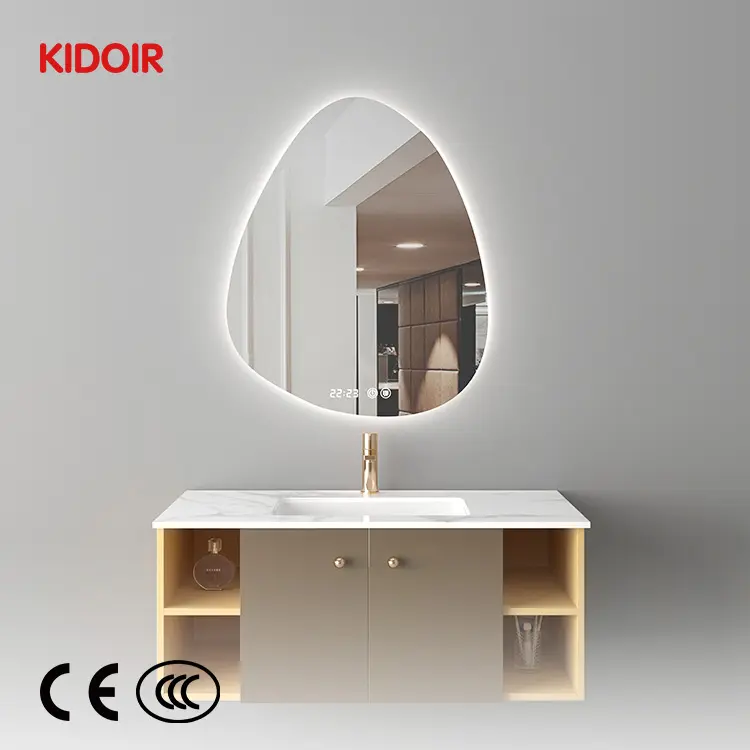 Kidoir Custom Shape Bathroom Mirror With Led High Quality Led Smart Mirror Hotel Full Shower Wall Hanging Lighted Mirror