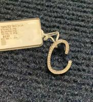 Pendentif en argent 925 en forme de lettre C, taille brillante ronde, pour femme, accessoires de collier DIY pour soirée, vente en gros