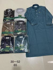 Moderno cuello redondo poliéster Thobe para hombres musulmanes túnica de oración, ropa islámica cómoda para Mezquita, boda y eventos religiosos - Product Image 2