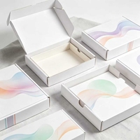 Boîtes d'expédition pliables personnalisées haut de gamme avec impression dégradée à ondulations blanches, vente en gros, emballage cadeau en carton ondulé