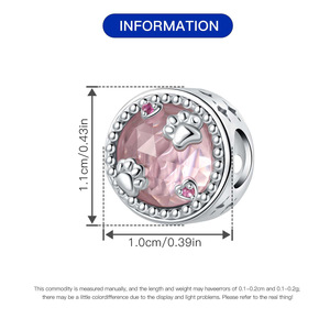 Pulsera de Cuentas de Cobre Blanco Original - Decoración DIY con Forma de Corazón Rosa para Mascotas, Joyería Personalizada para Mujer - Product Image 3