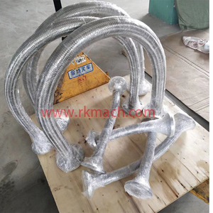 Tuyau en acier inoxydable 304 de 1000 mm de longueur avec revêtement tressé et extrémités à collier - Product Image 3