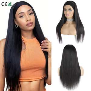 Pelucas con Diadema sin Pegamento para Mujeres Negras, Cabello Humano Indio 100% Remy, Peluca Lisa Hecha a Máquina con Diadema de Cabello Humano - Product Image 1