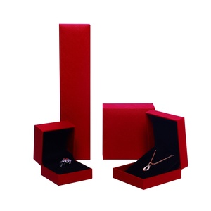 Wholesale Jewelry Cardboard Packaging <b>Gift</b> <b>Box</b> for <b>Earrings</b> Rings Necklace Pendant Bracelet Red Jewelry case <b>Box</b> - Product Image 4