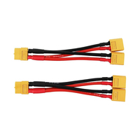 14AWG XT60 1 Female ke Male Y kabel ekstensi Splitter untuk RC Lipo baterai