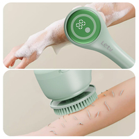 Éponge corporelle entièrement automatique 5-en-1, imperméable, électrique, en plastique/PVA, exfoliante, entièrement naturelle, avec long manche, design tendance pour la maison
