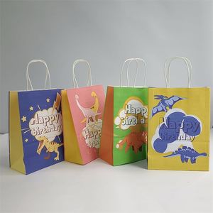 16*8*22cm Eco Friendly <b>Cheap</b> Price Happy Birthday Animal Print Gift Paper Bags With Cartoon Theme - Product Image 3