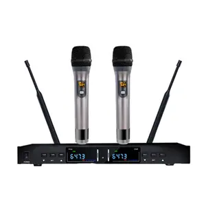 2 Kênh Cầm Tay Không Dây Microphone Chuyên Nghiệp Xách Tay Mic Hệ Thống UHF Hiệu Suất Năng Động Mic Cho Karaoke Nhà KTV