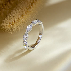 Bague de mariage pour femme MSR-2177 S925 en argent avec diamant taille marquise - Product Image 3