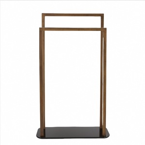 Toallero de bambú portátil ligero, diseño plegable y ajustable en color <span class=keywords><strong>madera</strong></span> para uso en el gimnasio del hotel del dormitorio - Product Image 5