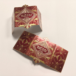 Autocollant en métal doré, étiquettes personnalisées en feuille métallique, rouge et or, style Art Déco, gaufré, pour emballage OEM de parfum 100 ml - Product Image 2