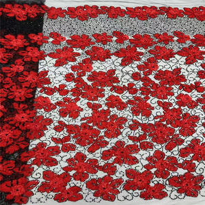 Tissus en dentelle à sequins de haute qualité nigérians, dentelle douce pour robes de mariée et de soirée - Product Image 5