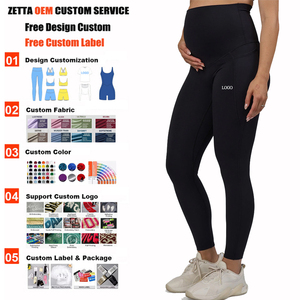 Leggings de yoga et de <span class=keywords><strong>fitness</strong></span> <span class=keywords><strong>pour</strong></span> femmes, taille haute, avec soutien abdominal <span class=keywords><strong>pour</strong></span> la maternité, coupe ajustée, personnalisables, extensibles dans 4 directions, respirants, <span class=keywords><strong>pour</strong></span> la gym - Product Image 1