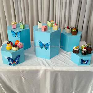 Furun โต๊ะวางขนมหวานทรงหกเหลี่ยมทำจากโลหะสีชมพูสำหรับงานแต่งงานโต๊ะเค้กโต๊ะรับประทานอาหารของตกแต่งงานแต่งงาน - Product Image 5