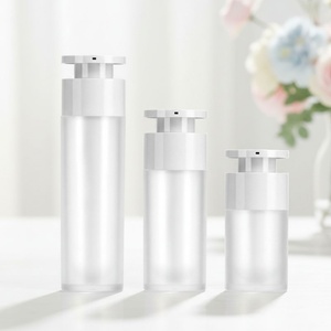 Flacon pompe airless en plastique pour sérum et lotion cosmétique, joli flacon rond crème 30ml 50ml 15ml pour emballage de sérum facial - Product Image 1