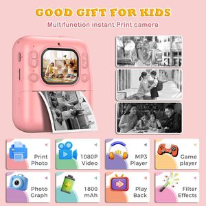 Cámara de Impresión Instantánea para Niños, Pantalla IPS HD de 1080P, Incluye Tarjeta SD de 32 GB, Adaptador, 4 Rollos de Papel, Regalo de Navidad o Cumpleaños para Niñas y Niños - Product Image 1