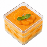 Bols à dessert en plastique PS transparent avec couvercles en dôme, qualité alimentaire, sans BPA, anti-fuite, pour parfaits, vente en gros