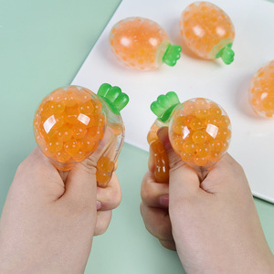 Hot Sale TPR Vegetables Carrot <b>Squishy</b> Stress Balls Beads Filling Slow Return Hand Exercise Squeeze Stress Relieve Toys for Kids - Product Image 3