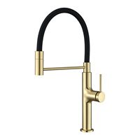 Robinet thermostatique monocommande gris anthracite moderne en céramique et acier inoxydable brossé avec douchette extractible pour salle de bain et cuisine MOSHE